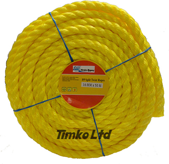 Polypropylene rope - 16mm Dia Yellow x 50m Mini Coil