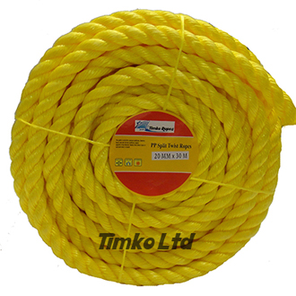Polypropylene rope - 20mm Dia Yellow x 30m Mini Coil