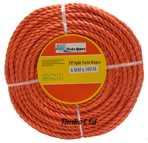 Polypropylene rope - 6mm Dia Red x 100m Mini Coil