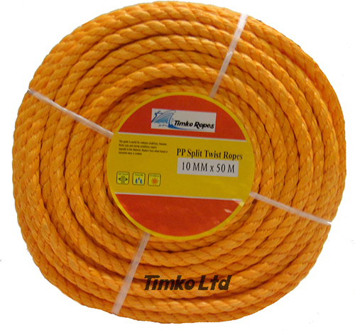 Polypropylene rope - 10mm Dia Orange x 50m Mini Coil