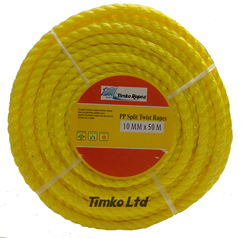 Polypropylene rope - 10mm Dia Yellow x 50m Mini Coil