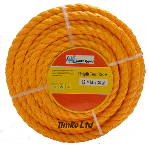 Polypropylene rope - 12mm Dia Orange x 30m Mini Coil