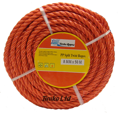 Polypropylene rope - 8mm Dia Red x 50m Mini Coil