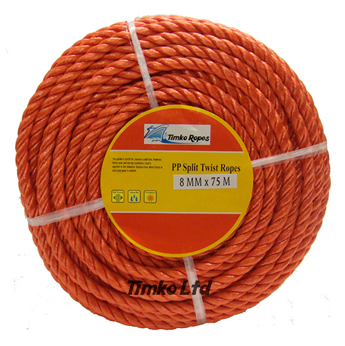 Polypropylene rope - 8mm Dia Red x 75m Mini Coil
